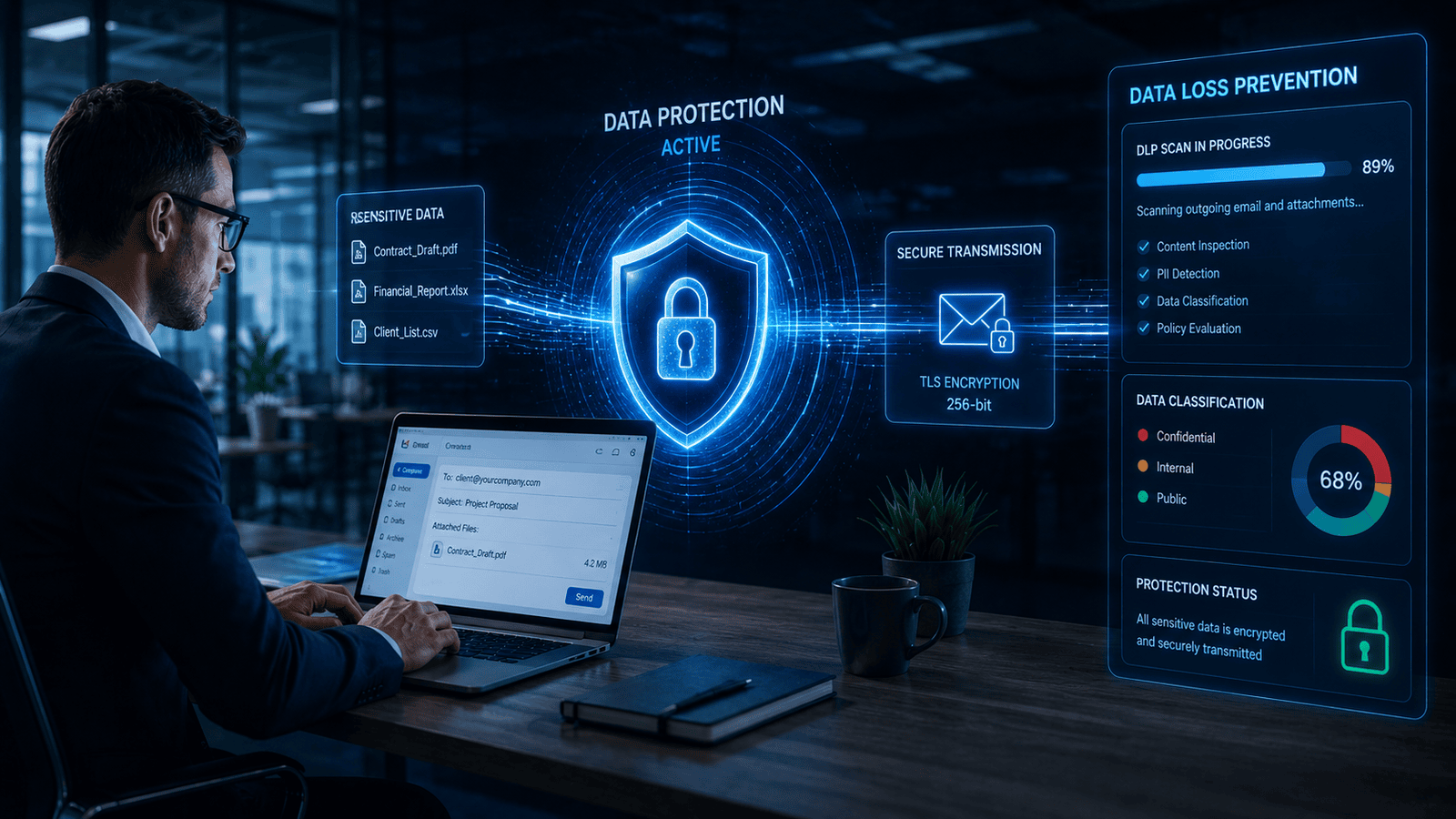 AI email security identifying and blocking impersonation attacks.