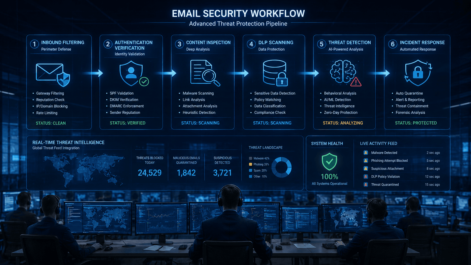 Data Loss Prevention software protecting confidential business information in emails.