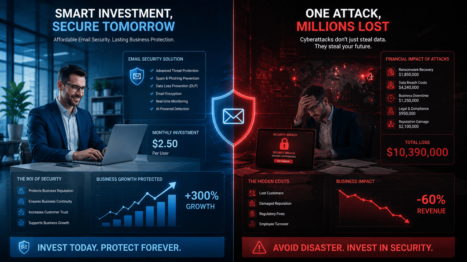 Modern email security platform filtering and inspecting business emails.