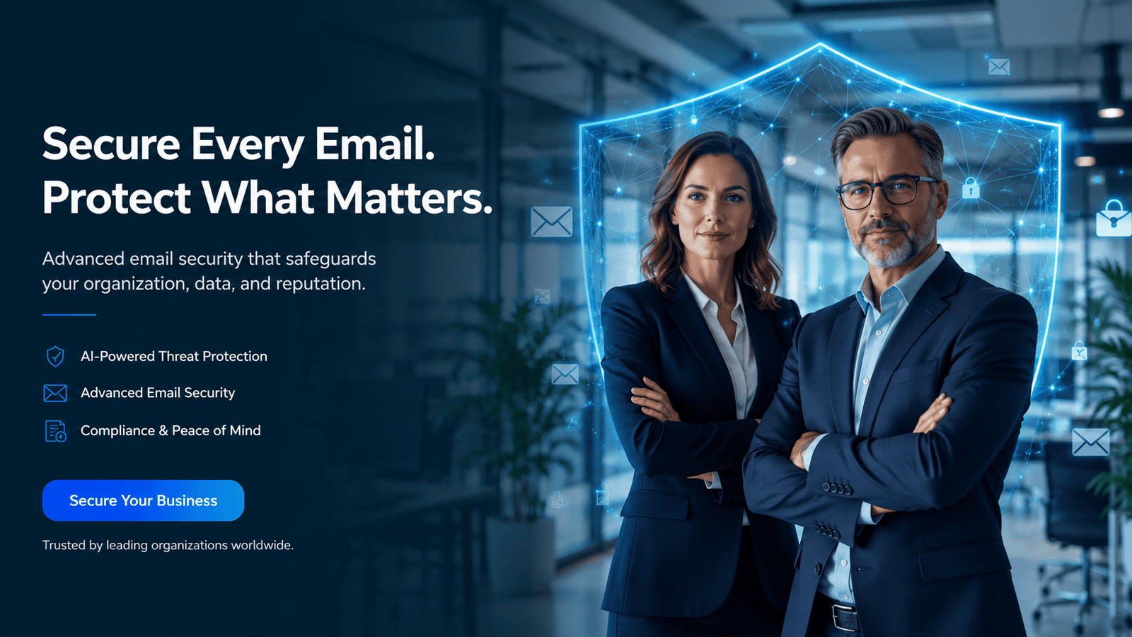Business protected by comprehensive email security and cybersecurity expertise.
